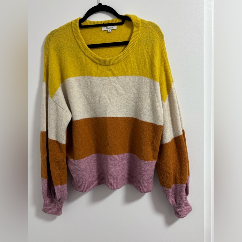 Madewell color block sweater size medium
